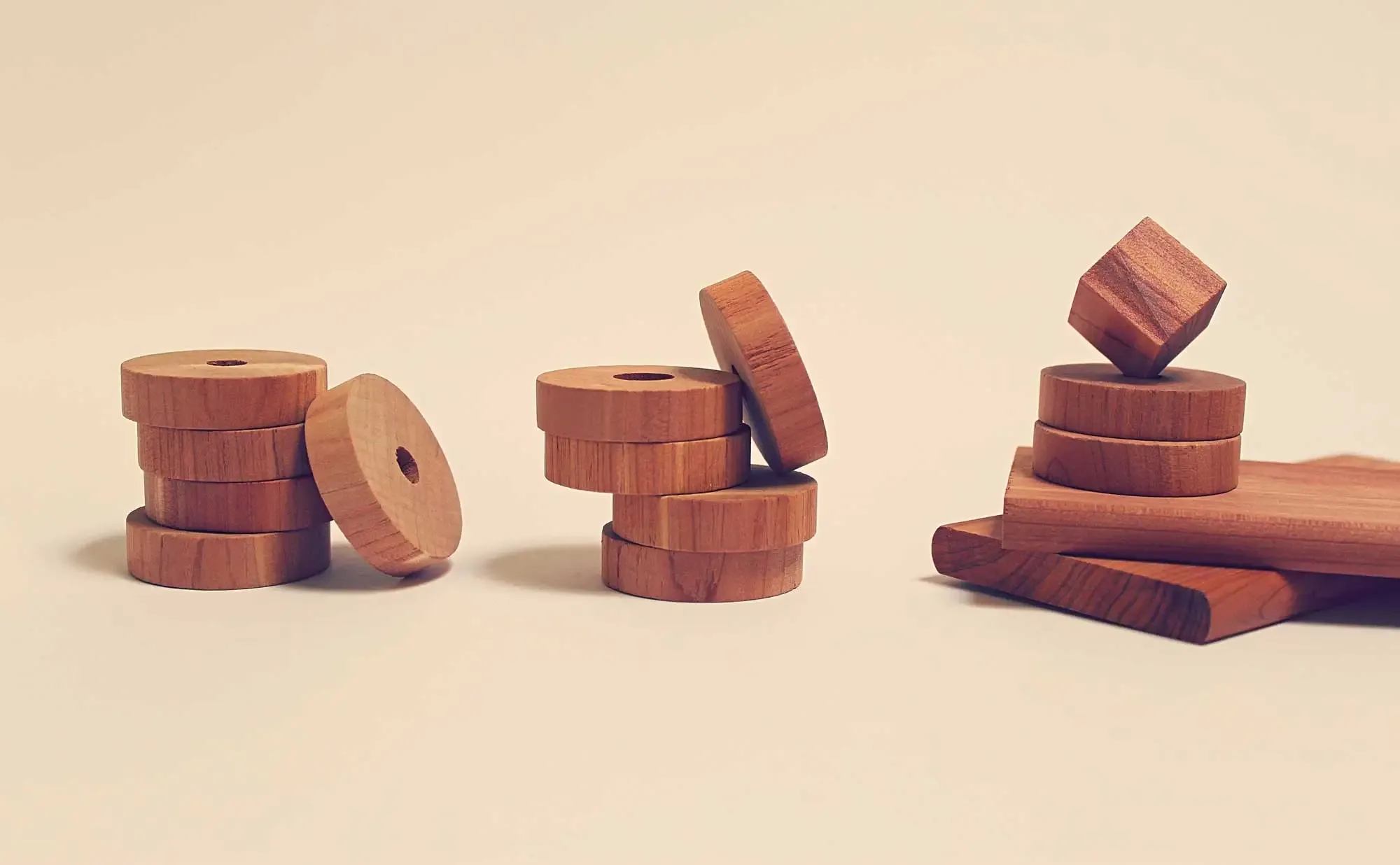 red cedar wood moth repellent pieces on a table