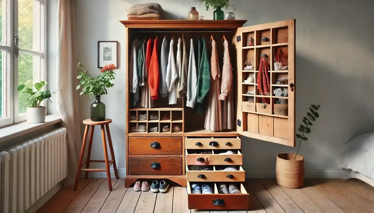 Discover practical ways to store your clothes without a closet or dresser.