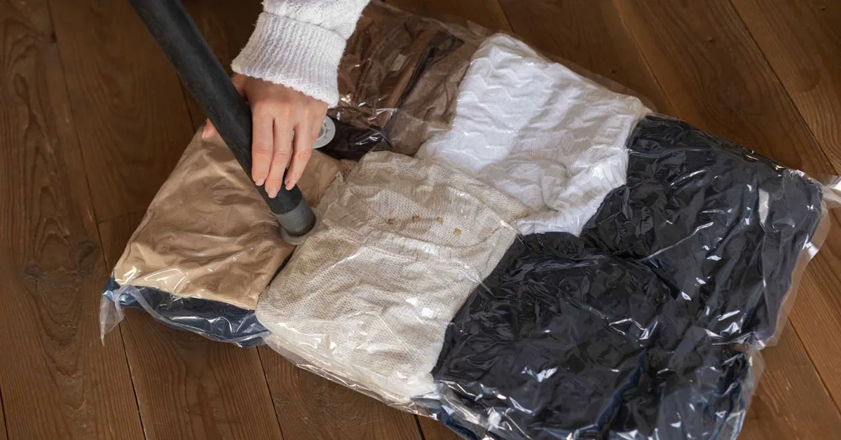 Vacuum packing saves space, not weight.