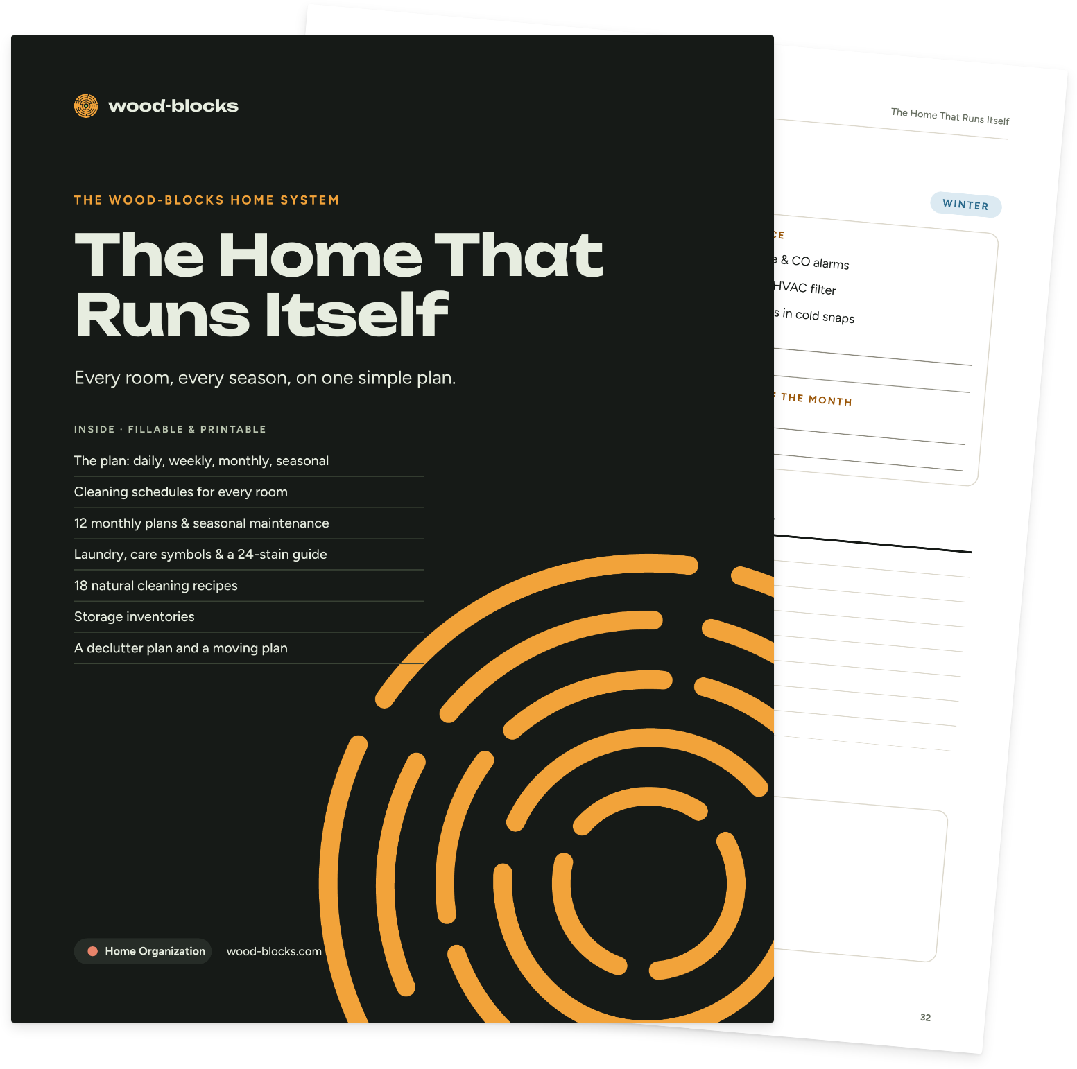 The Home That Runs Itself cover beside its January month page